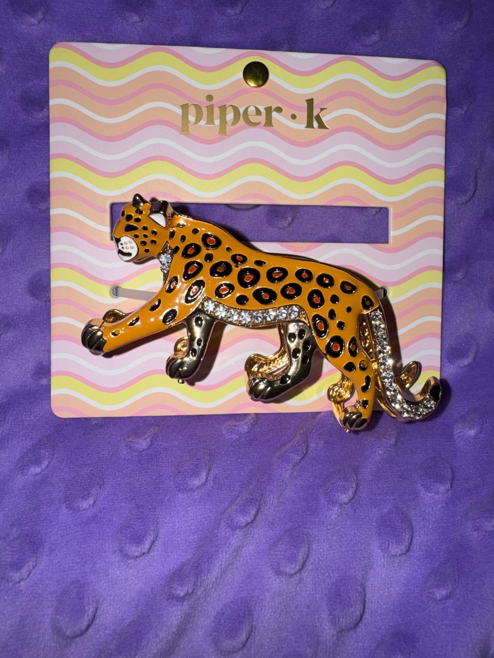Piper K Gold Leopard Enamel Hair Clip - Kids Accessories